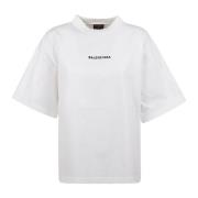 Balenciaga Vita T-shirts och Polos S/S Cropped White, Dam