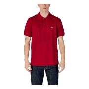 Lacoste Bordeaux Pikétröja Knappfästning Red, Herr