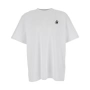 JW Anderson Vit T-shirt med logobroderi White, Herr