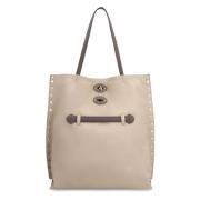 Zanellato Studded Läder Tote Väska Gray, Dam