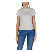 Guess Broderad Logotyp T-shirt för Kvinnor White, Dam