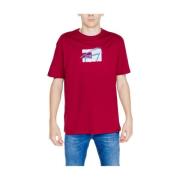 Tommy Jeans Bordeaux Bomull T-shirt Red, Herr