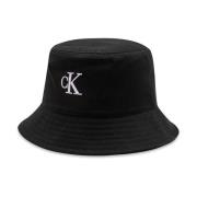 Calvin Klein Jeans Monogram Bucket Hat Svart Tryckt Keps Black, Dam