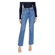 VERO MODA Ljus tvättade Straight Jeans med hög midja Blue, Dam