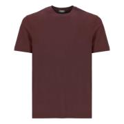 Zanone Bordeaux Ice Cotton T-shirt Brown, Herr