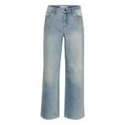 Gestuz Blå Stonewashed High Waist Jeans Blue, Dam