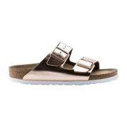 Birkenstock Rosa Metall Koppar Läder Sandaler Pink, Dam