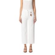 Elisabetta Franchi Palazzo Byxor Ivory Elegant Sofistikerad Beige, Dam