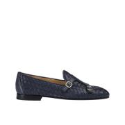 Doucal's Damers läder dubbel-spänne loafer | blå Blue, Dam