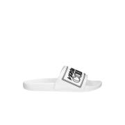 Versace Jeans Couture Vita Slide Sandaler med Relief Logo White, Herr