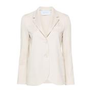 Harris Wharf London Beige Jersey Jacka med Notched Revers Beige, Dam