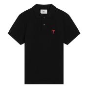 Ami Paris Polo med korta ärmar Black, Herr