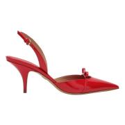 Salvatore Ferragamo Låg Klack Gylla Pumps Red, Dam