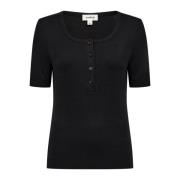 Soaked in Luxury Svart Tee Blus Slida Stil Black, Dam