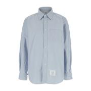 Thom Browne Ljusblå Button-Down Skjorta med RWB Detalj Blue, Herr