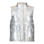 Moncler Ärmlös Pinchot Lamé Jacka Gray, Dam