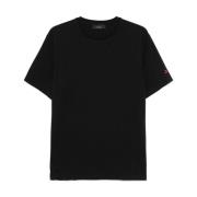 Peuterey Svart Logotyp Broderade T-shirts och Polos Black, Herr