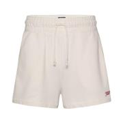 Tommy Hilfiger Bomullsshorts med logobroderi White, Dam