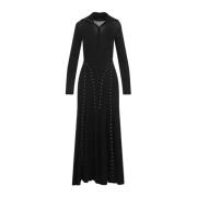 Simone Rocha Svart Ribbad Bomullsklänning Aw24 Black, Dam