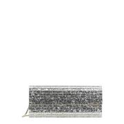 Jimmy Choo Metall Rhinestone Clutch med Akrylpaneler Gray, Dam