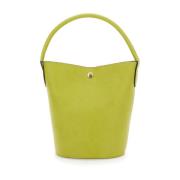 Longchamp Grön Bucket Bag med Logo Plaque Green, Dam