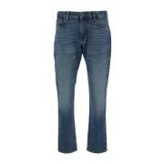 Emporio Armani Blå Denim Jeans med Logotyp Patch Blue, Herr