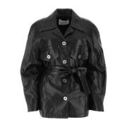 LOW CLASSIC Leather Jackets Black, Dam