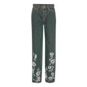 ROTATE Birger Christensen Straight Fit Bomullsjeans Blue, Dam