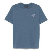 A.P.C. Bomull T-shirt med Designers kod Blue, Herr