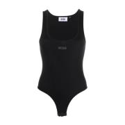 GCDS Casual Svart Body Jersey Bodysuit Black, Dam