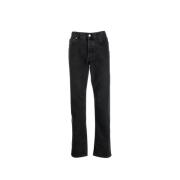 AMBUSH Slim Denim Jeans med Front Button Black, Herr