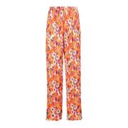 MSGM Blommor tryck breda byxor Orange, Dam