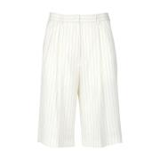 MSGM Vita shorts med hög midja och veck White, Dam