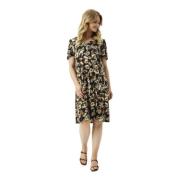 IN FRONT Lucy Dress Papillon Sleeves Svart Multicolor, Dam