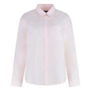 A.P.C. Bomulls Boyfriend Skjorta med Framficka Pink, Dam