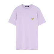 Versace Lila Crew Neck Kortärmade Topp Purple, Herr