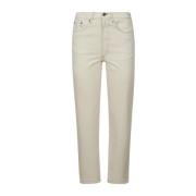 A.P.C. Kontraststygnad Denimbyxor Beige, Dam