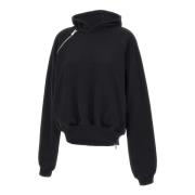 HELIOT EMIL Svart Bomulls Sweatshirt med Dragkedjedetaljer Black, Dam