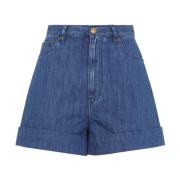 Valentino Stiliga Denim Shorts för Kvinnor Blue, Dam