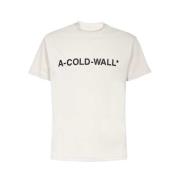 A-COLD-WALL Bomull T-shirt Ribbad Halsringning Beige, Herr