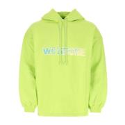 WE11DONE Stilig Herr Hoodie Green, Herr