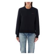 A.P.C. Svart Lila Stickat Boxy Sweatshirt Black, Dam