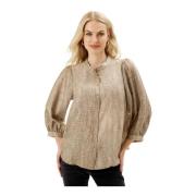 IN FRONT Feminin Crepe Fabric Skjorta Sand Beige, Dam