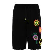 BARROW Svarta Stickade Shorts Black, Herr