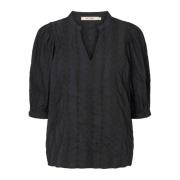 RUE de FEMME Elegant Svart Blus med Moderna Detaljer Black, Dam