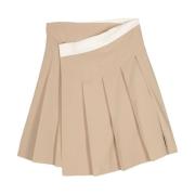 LOW CLASSIC Beige Plisserad Midi Omlottkjol Beige, Dam