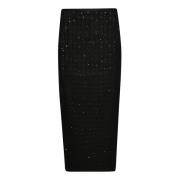 ROTATE Birger Christensen Midi Boucle Kjol Black, Dam