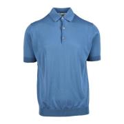 Filippo De Laurentiis Bomull Polo Stickad Modell Skjorta Blue, Herr