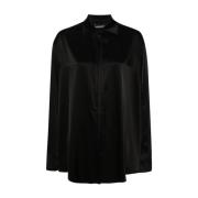 DAVID KOMA Satin Skjorta Re24Dk04T Black, Dam