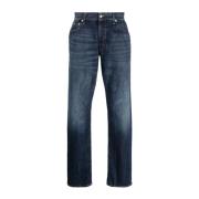 DEPARTMENT FIVE Blå Stonewashed Straight-Leg Jeans Blue, Herr